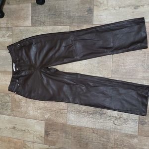 Tommy Hilfiger Vintage Women's Leather Pants. Brown, Size 8.
